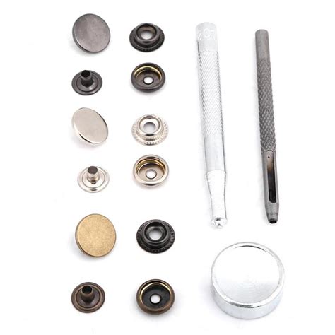 Metal Press Stud Snap Button Fastener With Tools For Leather Clothes