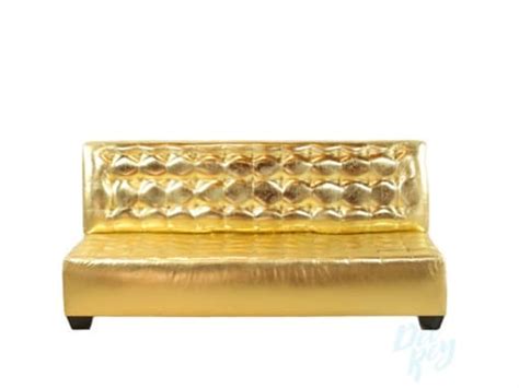 Gold Tufted Lounge Armless Sofa 6ft The Party Rentals Resource Company