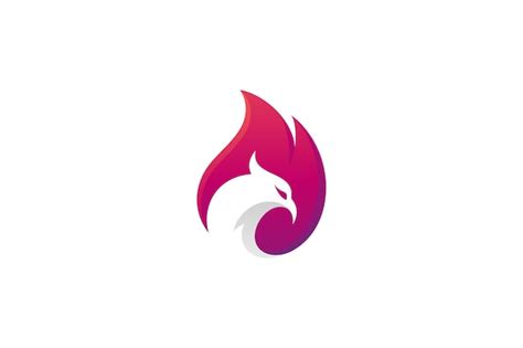 Premium Vector Phoenix Firebird Vector Icon Logo With Flame Shape In