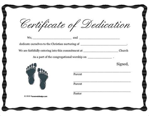 Baby Dedication Certificate Template 21 Free Word Pdf Documents