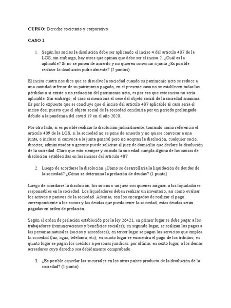 Final Derecho Societario Y Corporativo Descargar Gratis Pdf