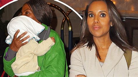 Kerry Washington Lets Nanny Carry Daughter Isabelle As They Leave Ritz