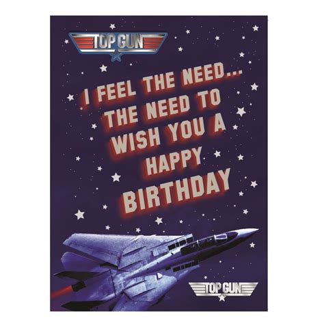 Feel The Need Top Gun Birthday Card Tn003 Character Brands