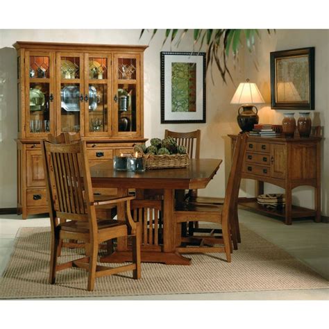 Arts & crafts/mission dining room tables. Arts And Crafts Trestle Dining Room Set W/ Wood Chairs ...