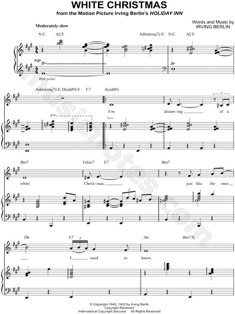 Browse christmas piano sheet music by song: Print and download White Christmas sheet music by Bing ...