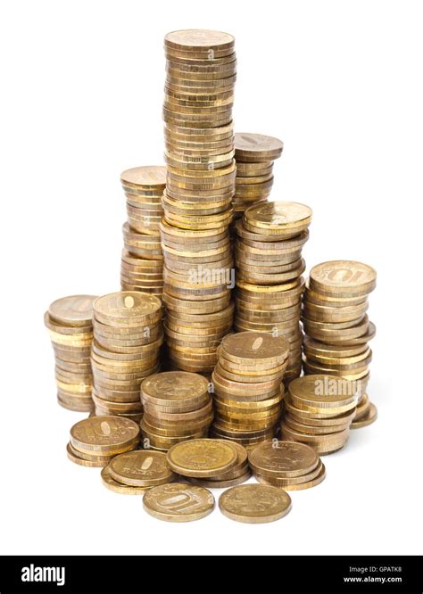 Stacks Of Golden Coins Stock Photo Alamy