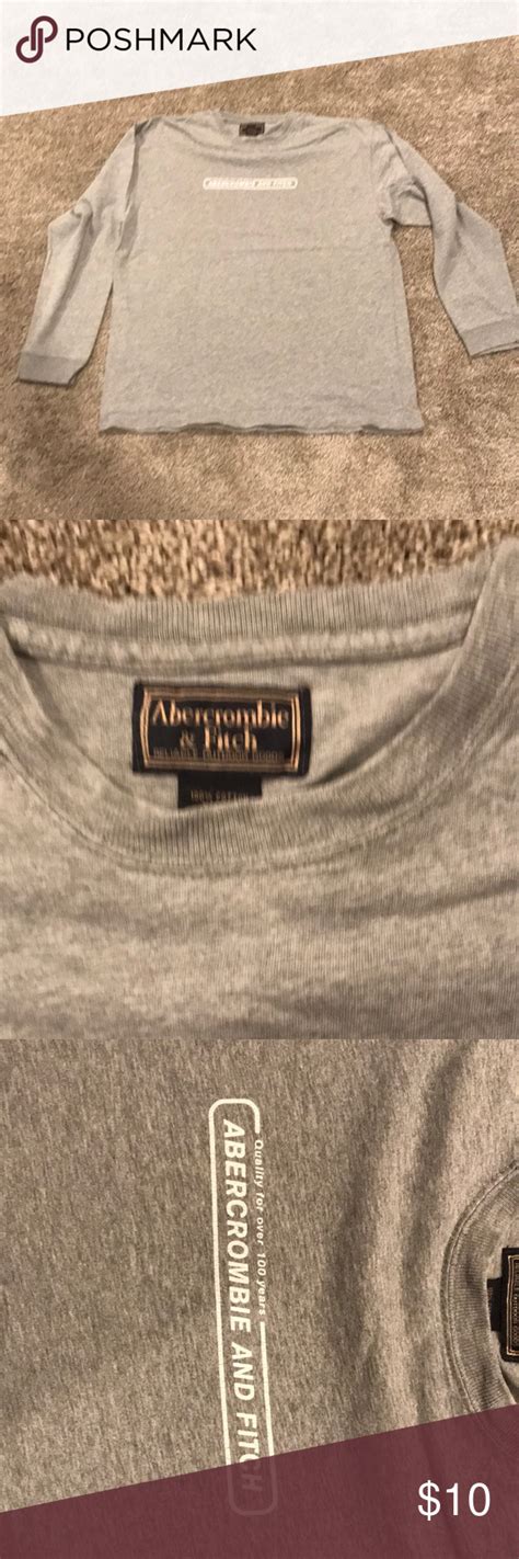 Abercrombieandfitch Grey Long Sleeve Shirt Size L Grey Long Sleeve
