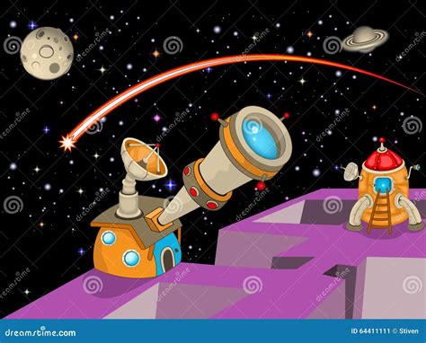 Cartoon Astronomy Observatory Stock Illustration Illustration Of
