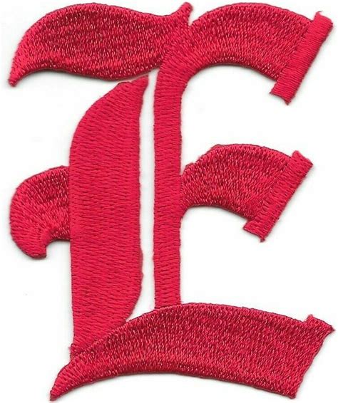 3 Fancy Red Old English Alphabet Letter E Embroidered Patch Ebay
