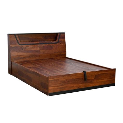 Wenge Nilkamal Jesse Engineered Wood Queen Bed With Hydraulic Storage