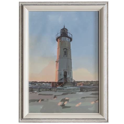 Lighthouse At Dusk Framed Art Home Accessories Pictures