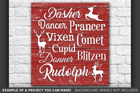 Dasher Dancer Prancer Vixen Comet Cupid Donner Blitzen Sign Etsy