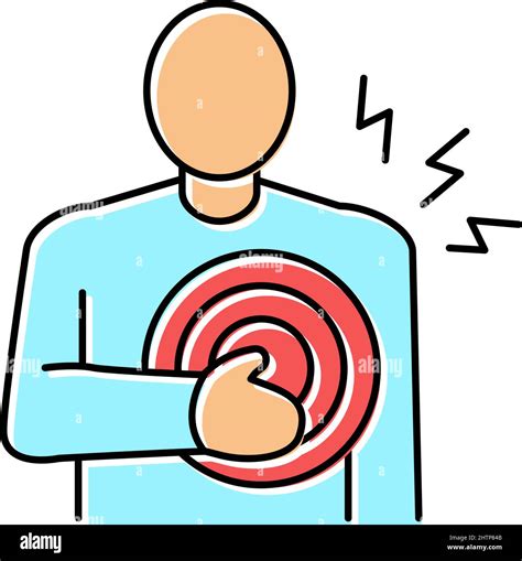 Chest Pain Color Icon Vector Illustration Stock Vector Image And Art Alamy