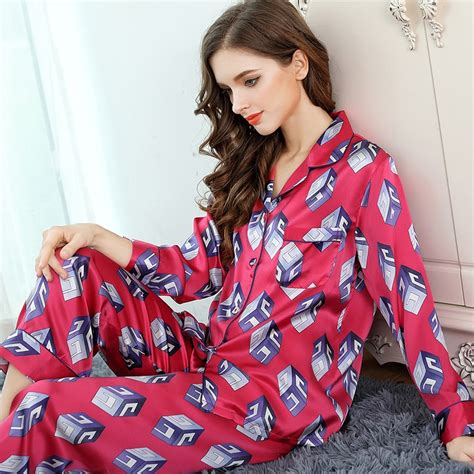 Silk Pajamas Ladies Sexy Stain 100 Silk Pajamas For Women Set Full