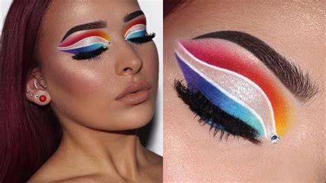 Rainbow Glitter Double Cut Crease Makeup Tutorial Make Glam