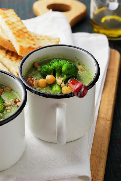 Broccoli And Chickpea Soup Stock Photo Image Of Puree 67041554