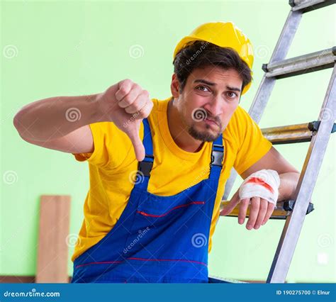 Injured Worker At The Work Site Stock Photo Image Of Injury Accident