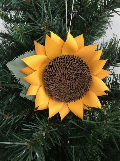Sunflower Ornament Sunflower Christmas Sunflower T Etsy Paper