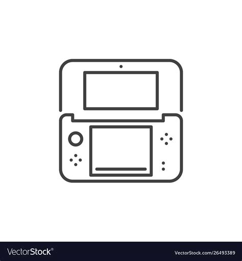 Handheld Game Console Outline Icon Royalty Free Vector Image