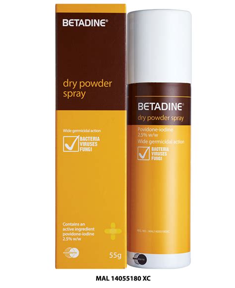 There are many brands and forms of use betadine dry powder (topical) exactly as directed on the label, or as prescribed by your doctor. BETADINE Malaysia | Wound Care