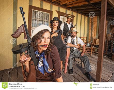Pretty Woman With Submachine Gun Stock Images Image 36690024