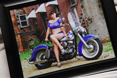 X Inch Photo Of A Busty Beauty On A Harley Panhead Etsy