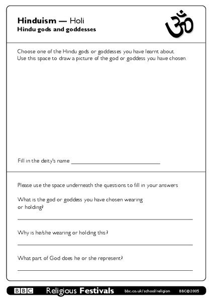 Hinduism Holi Worksheet For 8th 10th Grade Lesson Planet