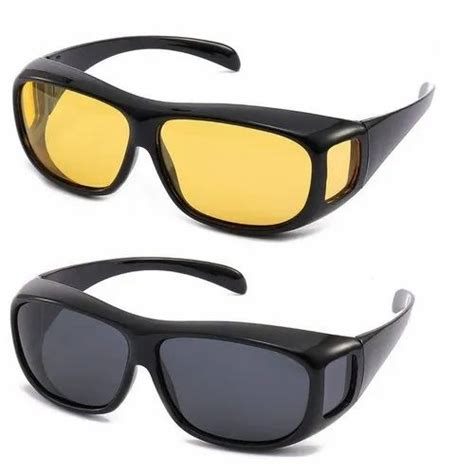 day and night hd vision goggles anti glare polarized uv protected rectangular unisex sunglasses at