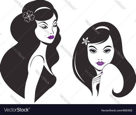 Beautiful Woman Icon Royalty Free Vector Image