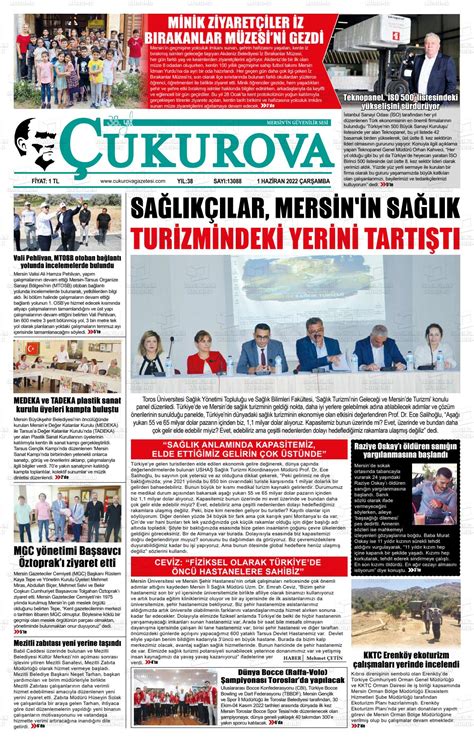 Haziran tarihli Çukurova Gazete Manşetleri