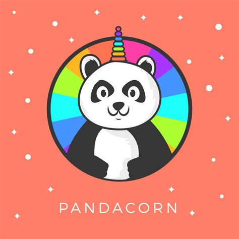 Flat Cute Panda Unicorn Wannabe Vector Clipart Illustration 276227
