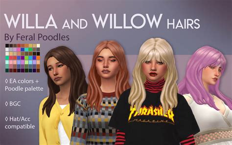 The Sims 4 Willa And Willow Hairs Ts4 Maxis Match Cc Micat Game