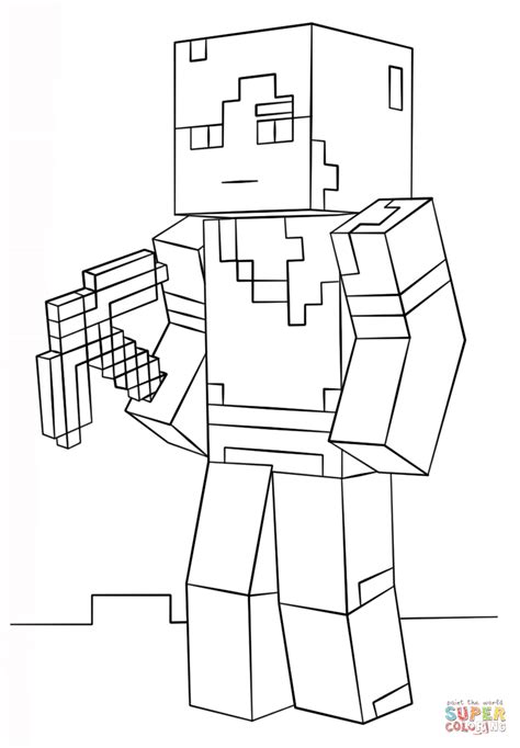 Minecraft Alex Coloring Page Free Printable Coloring Page Coloring Home