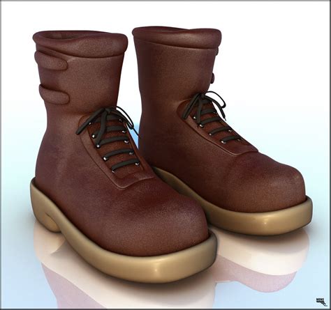 Boots Leather Toon 3d Model