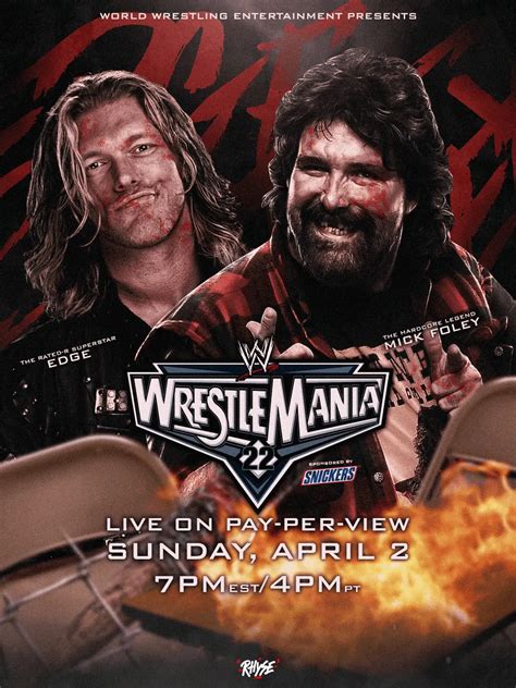 Wwe Wrestlemania 22 Edge Vs Mick Foley Full Match Lenagain