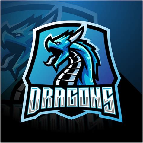 Premium Vector Dragon Esport Mascot Logo With Shield