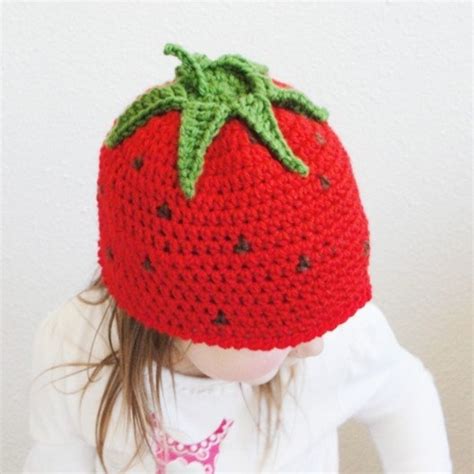 Kid's Strawberry CROCHET HAT PATTERN Permission to Sell | Etsy