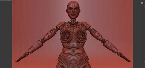 Lady Robot Rigged 3d Model 45 Max Free3d