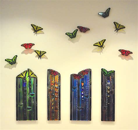 Butterfly Celebration Wall Sculpture By Mark Ditzler Art Glass Wall Sculpture Artful Home