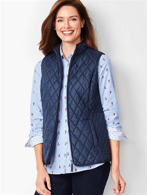 Diamond Quilted Vest Talbots Quilted Vest Fashion Classic Style Women