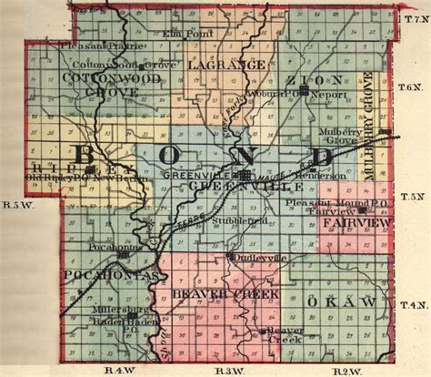 Bond County Illinois Maps And Gazetteers