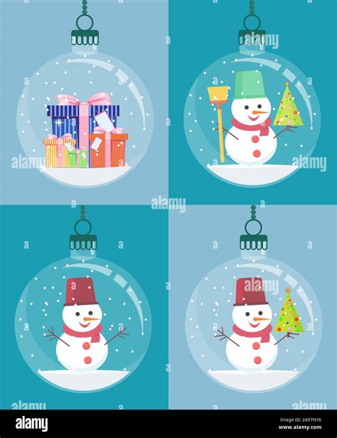 Snow Globe With Christmas Decoration Inside Stock Vector Image And Art