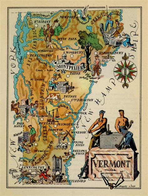 Vermont Pictorial Map 1946