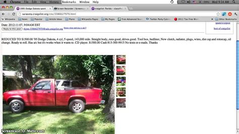 Use our search to find it. Craigslist Bradenton Florida Cars, Trucks and Vans - Cheap ...
