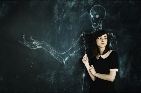 katya lischina brunette women chalk looking away blackboard chalkboard schoolgirl
