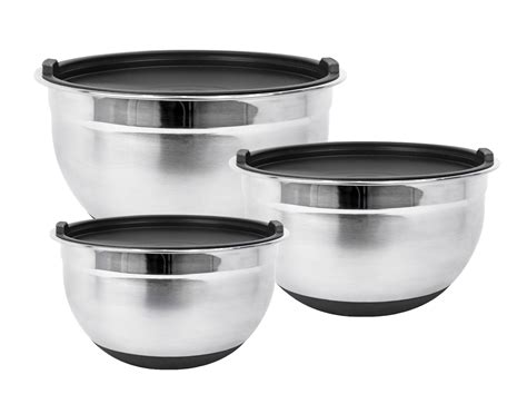 Stainless Steel Mixing Bowls With Lids And Non Slip Base Fitzroy And Fox