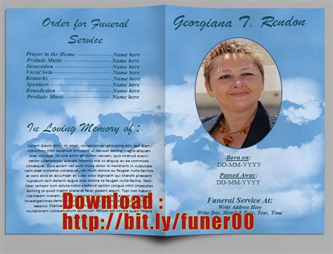 Free Bi Fold Obituary Template Templates Printable Download