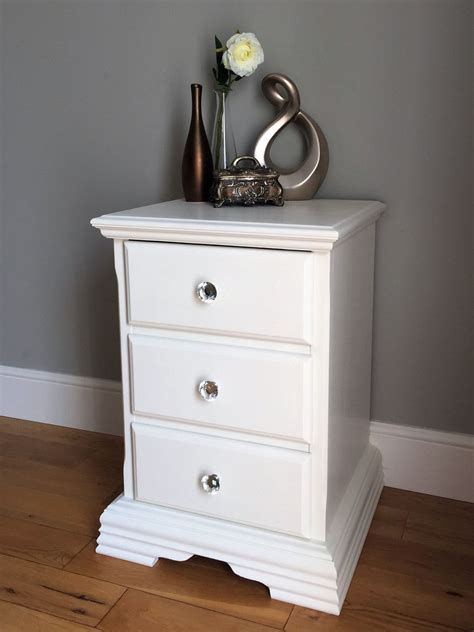 Solid Wood Painted Bedside Table By Baskervilleross On Etsy Painted