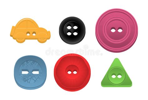 Set Of Realistic Clothing Buttons Stock Vector Illustration Of Design