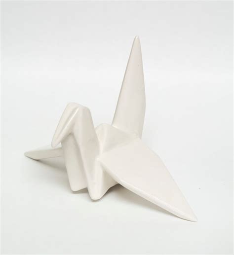 Ceramic Origami Crane In Matte Or Gloss Finish Choose Your Etsy